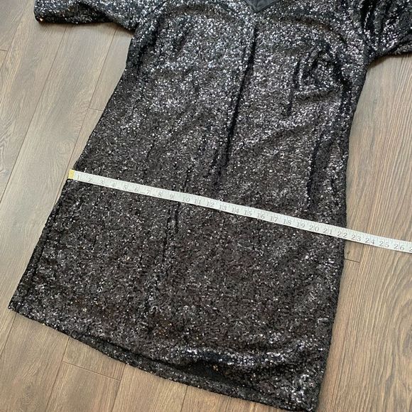 COPY - TORRID Black Sequin Long Sleeve Shift Dress - Picture 8 of 12